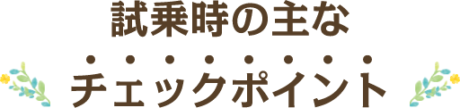 試乗時の主なチェックポイント